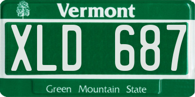 VT license plate XLD687