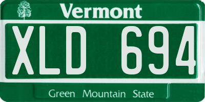VT license plate XLD694