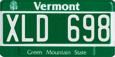 VT license plate XLD698