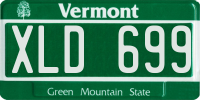 VT license plate XLD699