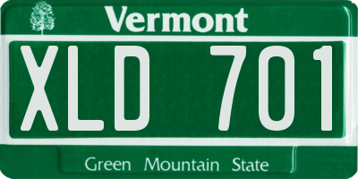 VT license plate XLD701