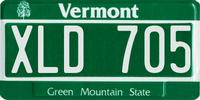 VT license plate XLD705