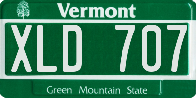 VT license plate XLD707