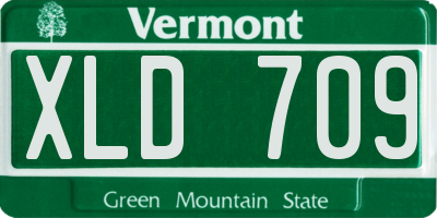 VT license plate XLD709