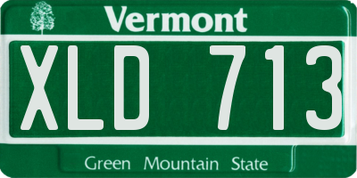 VT license plate XLD713
