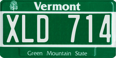 VT license plate XLD714