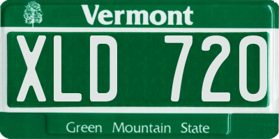 VT license plate XLD720