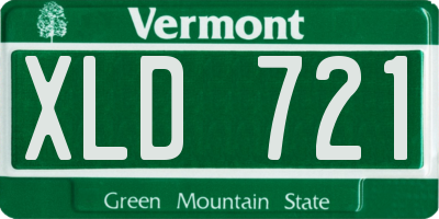 VT license plate XLD721