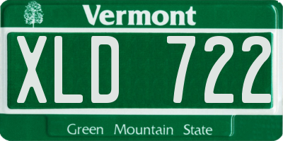 VT license plate XLD722