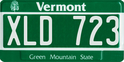 VT license plate XLD723