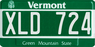 VT license plate XLD724