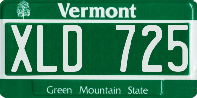 VT license plate XLD725