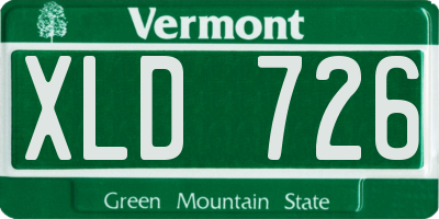 VT license plate XLD726