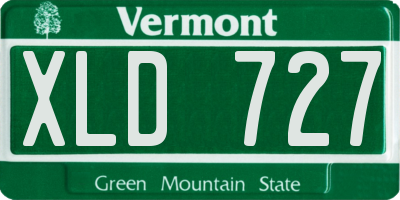 VT license plate XLD727