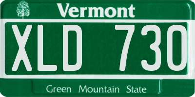 VT license plate XLD730