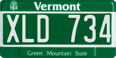 VT license plate XLD734