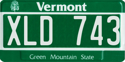 VT license plate XLD743