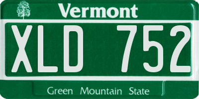 VT license plate XLD752