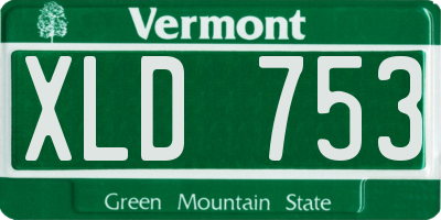 VT license plate XLD753