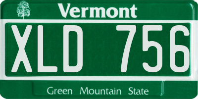 VT license plate XLD756