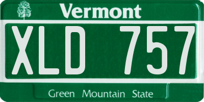 VT license plate XLD757