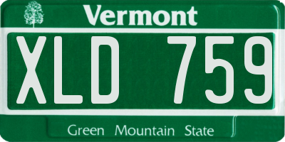 VT license plate XLD759