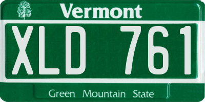 VT license plate XLD761