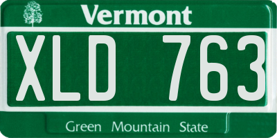 VT license plate XLD763