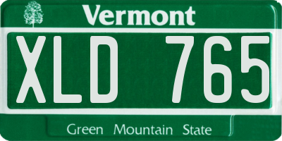 VT license plate XLD765