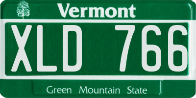 VT license plate XLD766