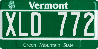 VT license plate XLD772