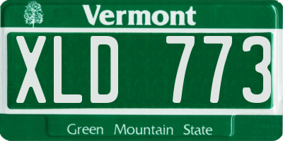 VT license plate XLD773