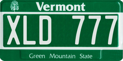 VT license plate XLD777