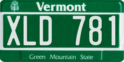 VT license plate XLD781
