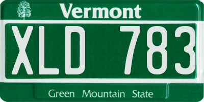 VT license plate XLD783