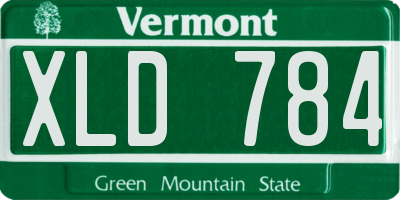 VT license plate XLD784