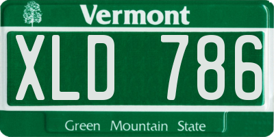 VT license plate XLD786