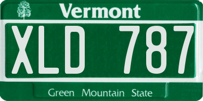 VT license plate XLD787