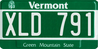 VT license plate XLD791