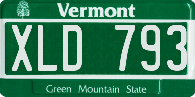 VT license plate XLD793