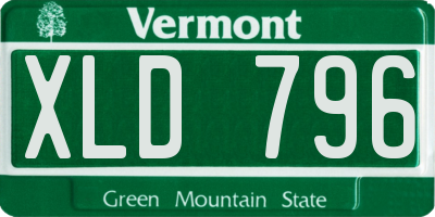 VT license plate XLD796