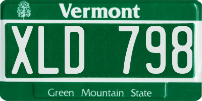 VT license plate XLD798