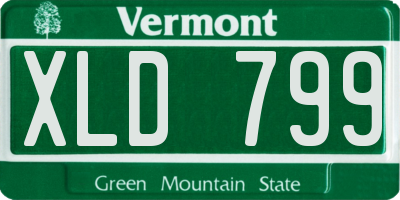 VT license plate XLD799