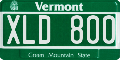 VT license plate XLD800