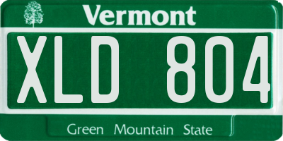 VT license plate XLD804