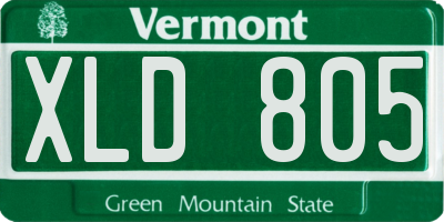 VT license plate XLD805