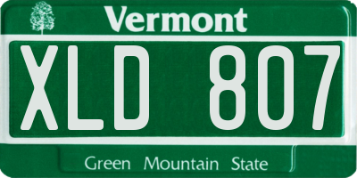 VT license plate XLD807