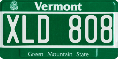 VT license plate XLD808