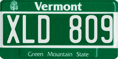 VT license plate XLD809