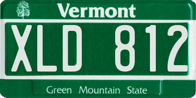VT license plate XLD812
